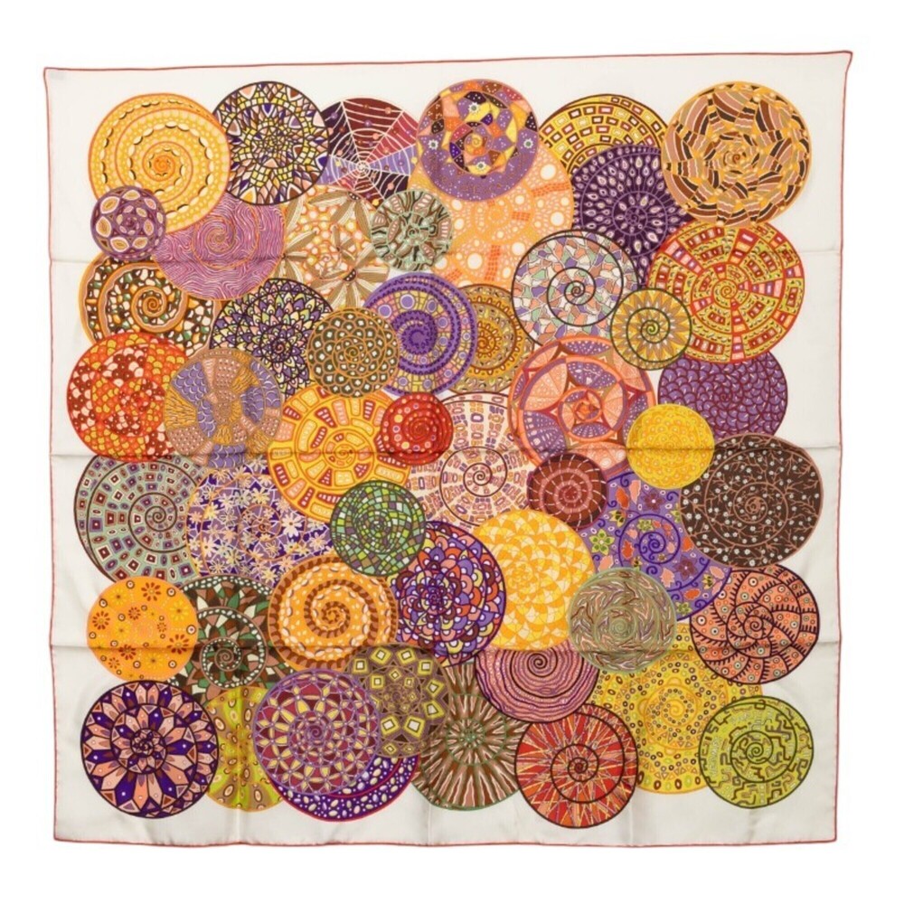 Hermes Carre 90 Reves d'Escargots (Snail's Dream) Scarf/Muffler, Multicolor S...